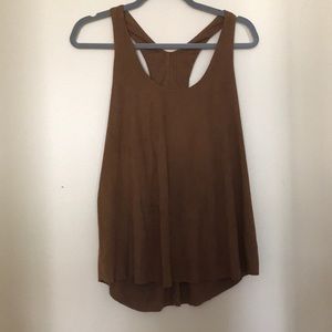 suede tan tank top